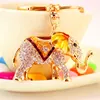 Rhinestone Animal Elephant Pendant Keyring New Arrival Enamel Crystal Keychain Charms Lobster Clasp Car Key Chains Key Ring Craft