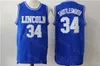 Cheap Men Jesus 34 Jesus Shuttlesworth Jersey Lincoln He Got Game Movie Basketball Mesh Jerseys Blue White Red 100% Stitched Shirt Good