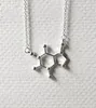 Holle Koffie Molecuul Ketting Chemische Physics Bio Science Structure Care Geometry Polygon Gene Lucky Woman Mother Men's Family Gifts Jewelry