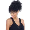 African American Black High Puff Ponytail med 2 klipp - Hög Updo Hair Pieces Kinky Curly Human Hair Afro Bun Black Women -Natural Chignon