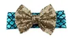 Baby Girls Sequins Bow Headbands Barn Glitter Metallic Mermaid Headband Spädbarn Headwrraps Barn Barnbåge Hår Tillbehör Hårband C170