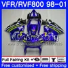 Corps pour HONDA Interceptor Movistar Bleu VFR800R VFR800 1998 1999 2000 2001 259HM.41 VFR 800RR VFR 800 RR VFR800RR 98 99 00 01 Kit de carénage