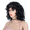 Afro Wig Synthetic hair Heat Resistant Fiber Natural Black Short Curly Hairs Wigs For Black Women