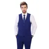 Ternos New Arrivals Dois botões Royal Blue noivo smoking pico lapela Groomsmen melhor homem dos homens do casamento Ternos (jaqueta + calça + laço Vest + Bow)