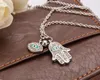 Luxury Desing Womens Holiday Gift Gold Plated Eye Hamsa Pendant Necklace with Rhinestone