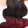 Brasiliano Human Virgin Hair Yirubeauty Body Wave 1B 99J Colore ombre indiano peruviano Malesia doppia trame 10-30 pollici