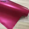 Film d'enveloppe de voiture mat chromé satiné rouge rose avec feuille de vinyle métallique mat à dégagement d'air pour autocollants de voiture de style d'enveloppe de véhicule 1.52x20 mètres