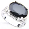 Luckyshine Mulheres Jóias oval preto Onyx Anéis 925 Prata Cristal Zircon Anéis Moda Vintage Jóias Tamanho 7 8 9