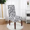 124pcs Spandex Elastic Printed Dining Chair Scecover Modern Amovible Antidy Kitchen Claid Claid Cverse pour banquet8203803