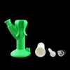 Hookahs banana shape silicone two segments bong water pipes hookah bongs with glass bowl