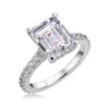 AINOUSHI EXKLUSIVES 3 Karat Rechteck Emerald Cut Engagement Ring für Frauen Hochzeit Band 925 Festes Sterlingsilber Y200106