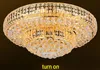 Modern Gold Crystal Ceiling Lights Fixture LED Light Golden Round Ceiling Lamp Home Indoor Lighting 3 White Color Changeable