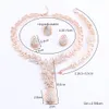 Afrykańskie Zestawy Biżuterii Dubaj Dla Panie Kobiety Nigerii Koraliki Naszyjnik Kolczyki Biżuteria Zestaw Ślubny Złoty Kolor Biżuteria Zestaw