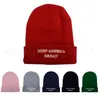 Cappello Trump 6 colori Keep America Great Donald Trump 2020 Berretto con teschio ricamato lavorato a maglia Cappelli da esterno OOA7119 A