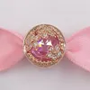 AUTUNE 925 perle in argento sterling scintillanti fascino fiore di margherite rosa si adattano alla collana di gioielli in stile pandora europeo collana 782055