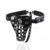 New Pu Leather Male Chastity Belt Device Pants Sexy Underwear Lock Adult Erotic Cage Penis Bondage Cock Rings C19032801