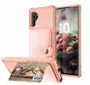 PU LEATHER CARD Slots Wallet Fodraler för Samsung Galaxy Note 10 S20 Ultra S10 S9 Not20 S21 Plus