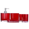 5Pcs/Set Bathroom Supplies Wash Set Family Bathroom Accessories Acrylic Toothbrush Holder Set A