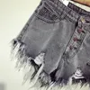 2017 Nieuwe Collectie Casual Zomer Hot Koop Denim Vrouwen Shorts Hoge Waistsen Bont-gevoerd Beenopening Plus Size Sexy Short Jeans TJ1115