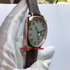 4 스타일 높은 품질 Historiques 미국 1921 자동 시계 82035 / 000R-9359 로즈 골드 화이트 다이얼 브라운 가죽 스트랩 Gents 시계