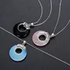 Nostalgia pendant men and women retro novelty popular simple new necklace natural crystal semi-precious stone chakra gem amulet lucky coin donut charm