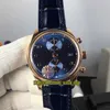 YLF Toppversion Portugieser Chronograph Classic 390303 Cal.89361 Automatisk 28800 VPH Blue Dial Mens Watch Sapphire Leather Stopwatch Watches