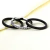 3pcs Set modernes anneaux colorés ensembles de santé inoffensive des anneaux en céramique avec un cristal de pierre blanc pour les femmes en acier inoxydable Ring5321124