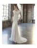 2019 paillettes pizzi sirena modesta abiti da sposa con maniche a cappuccio bottoni con scollo a V sulla schiena in rilievo appliques di pizzo donne moderno lds abiti da sposa