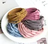 Färgglada 4 i 1 knut elastiska gummiband hårtillbehör för kvinnor och tjejer Tie Ponytailhållare Headwear GD81