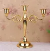 3 5 Arms Metal Pillar Candle Holders Candlestick Wedding Decoration Stand Mariage Home Decor Candelabra Silver/Gold/Bronze/Black DLH036