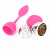 Tea Strainer 7 Colors Silicone Infuser Reusable Tea Strainer Sweet Leaf With Drop Tray Novelty Ball Filter Tea Tool EEA849