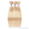 Elibess Marka İpek Düz Blonde Saç Paketler Dokuma 613 # Renk Remy% 100 İnsan Saç Uzantıları 10-24Inch DAİREMİZ