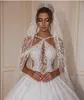 2020 Abiti da ballo di lusso Abiti da sposa Cinghia per spaghetti senza maniche In rilievo Appliqued Paillettes Abito da sposa Ruffle Sweep Train Robes De 2539460