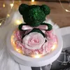 Teddy Bear Gül Çiçekler Cam Dome Noel Festivali DIY Ucuz Ev Düğün Dekorasyon Doğum Günü Sevgililer Günü Hediyeleri