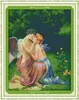 تقبيل الملائكة لوحات ديكور المنزل ، اليدوية التطريز عبر الابره التطريز مجموعات عد طباعة على قماش dmc 14ct / 11ct