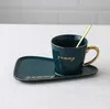 Nordisches Keramik-Kaffeetasse- und Untertassen-Set, kreatives europäisches Xury-Frühstück, Snack, Nachmittagstee, Geschirr, Tablett-Set, 260 ml2763863