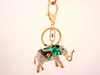 Rhinestone Animal Elephant Pendant Keyring New Arrival Enamel Crystal Keychain Charms Lobster Clasp Car Key Chains Key Ring Craft