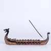 Kreativ drake båt rökelse brännare snidade censer ornament retro rökelse brännare traditionell skepp rökelse brännare harts hantverk gåva