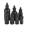 Schwarzes Mattglas ätherisches Öl Parfümflaschen E flüssige Reagenzpipette-Tropflappe 5ml bis 100 ml