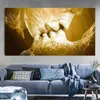 Black Love Kiss Canvas Painting Abstract Print Poster Pictures Home Bedroom Living Room Decoration Wall Art