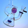 Più nuovo narghilè 14mm Giunto femmina con ciotola Bong in vetro Ciambella a fessura Soffione Pec Oil Dab Rigs Glow In The Dark Ball Tubi d'acqua