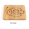 Bamboo Heat Resistant Pad Fish Whale 16cm Round Bamboo Coaster Anti Scald Pan Plate Dish Table Mat