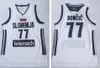 NCAA LUKA MADRID DONCIC JERSEYS 77 농구 유니폼 7 팀 클럽 MVP EUROLEAGUE 스페인 유럽 Slovenija 스티치 품질 남자 화이트 블랙