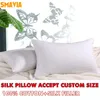 SMAVIA Soft Silk Pillow 100% Cotton Cover Silk Filler Bed Neck Pillow Zero Pressure Square Rectangle Sleep Accept Custom