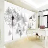 murais de parede papel de parede 3D tridimensional pintados à mão wallpapers dente de leão pintura de parede de fundo do quadrado 3d