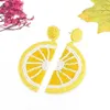 Stile di frutta creativo Limone arancione a forma di arancia con orecchini pendenti in rilievo estate fresca spiaggia per le donne