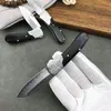 Promocja Small Damaszek Stalowy Ostrze Składany Nóż 59HRC Drop Point Blade Ebony + Stalowa Uchwyt EDC Kieszonkowe Noże