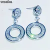 Vecalon 2018 Career Dangle earring Diamond 925 Sterling silver Party wedding Drop Earrings for women Bridal Jewelry Gift7410847