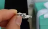 Original 100 solid 925 Sterling Silver Ring for Women Engagement Wedding Ring 075CT Cubic Zirconia Gift Ring Hela för Women3301120