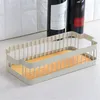 Livraison gratuite Rectangle Panier De Rangement Cuisine Assaisonnement Bouteille Vaisselle Organisateur Panier En Bois Fond Panier À Pain